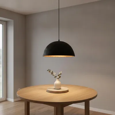 Productafbeelding van Zwarte hanglamp Talcum Ø 42cm, AI-gegenereerde afbeelding