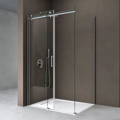 Immagine prodotto di doporro Box Doccia 90x160x195 cm in Vetro Temperato Trasparente 8 mm Porta Scorrevole con Maniglie e Profili Cromati, Trattamento Anticalcare Easy Clean - Ravenna17K
