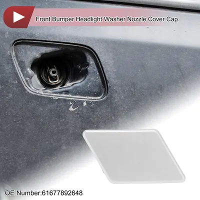 Produktbild von Front Bumper Headlight Washer Nozzle Cover Cap Nr.61677892648 Sto?stangenverkleidung Düsenabdeckung Für BMW 328i 09-12 3.0L L6-Benzin Silberfarben Kunststoff 1 Stück
