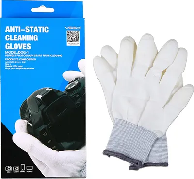 Immagine prodotto di VSGO guanti antistatici bianchi in nylon per pulizia sensori e ottiche