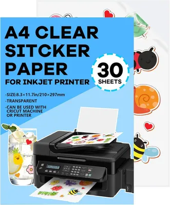 Productafbeelding van Zelfklevend A4 Vinyl Plakfolie - Waterdicht & Bedrukbaar - 30 Stuks