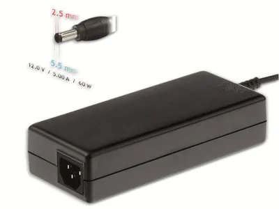 Zdjęcie produktu dla Zasilacz sieciowy Akyga AK-ND-30 do notebooka 12V/5,0A 60W 5.5x2.5 mm