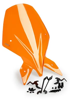 Imagen del producto de PUIG – Parabrisas para moto, modelo "Naked Touring", color naranja, dimensiones 550x380 mm, compatible con KTM