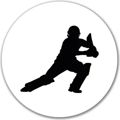 Produktbild von Huuraa Aufkleber Cricket Silhouette 10cm rund Sticker Geschenkidee