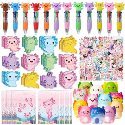 Axolotl Party-Geschenkset – 148-teilig für 12 Gäste