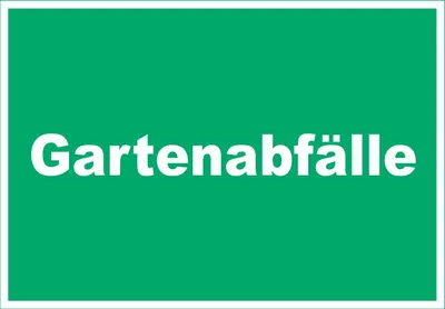 Produktbild von Gartenabfälle Mülltrennung Schild mit Text waagerecht A4 (210x297mm)