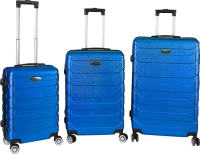 Image de Trolley valise valise de voyage set de 3 valises à coque dure bleu taille S,M,L