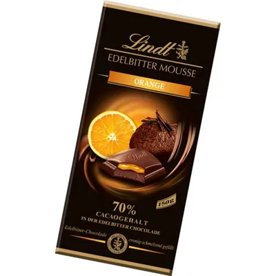 Obrázek produktu pro Lindt Hořká pomerančová pěna s hořkou čokoládovou pěnou 150g