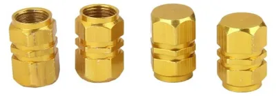 Immagine prodotto di Set di 4 tappi per valvole in alluminio per pneumatici, color oro