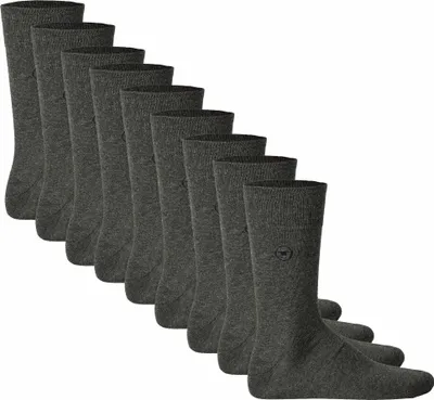 Produktbild von TOM TAILOR 9er Pack Herren Socken - Basic, einfarbig Grau 43-46