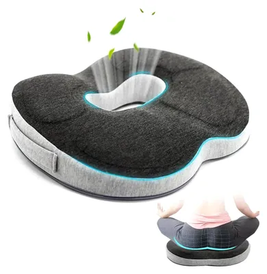 Produktbild von Orthopädisches Sitzkissen für Hämorrhoiden, Memory-Schaum Ergonomisches Kissen, Anti-Dekubitus-Stuhlkissen, Entlastung des Steißbeins, Sitzdonut für Büro, Rollstuhl, Auto