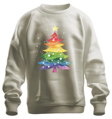 Immagine prodotto di Albero di Natale LGBTQ Gay - Regalo di Natale Felpa Pullover Unisex, Natura, L