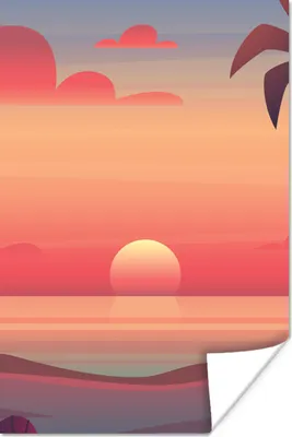 Produktbild von MuchoWow® Poster Strand - Retro - Meer 80x120 cm - Papierdruck