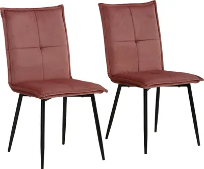 Produktbild von Mandy | Esszimmerstuhl aus Rosa Samt, 2er-Pack