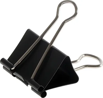 Produktbild von Foldbackklammern, schwarz vernickelt, 41 mm lang, 1 Schachtel = 12 Stk