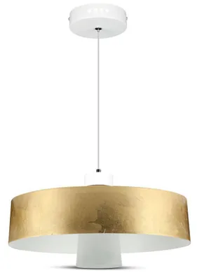 Produktbild von V-TAC VT-7666 SMD-LED-Kronleuchter aus Metall, 7 W, goldfarben, Schüsselform, natürliches weißes Licht 4000 K, Ø340 mm – SKU 3932
