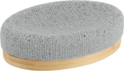 Image de TENDANCE | Porte-savon - Porte-savon - Porte-savon - en résine polymère - 14x9x4 cm - gris - Salle de bain Décoration moderne