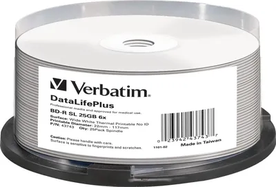 Produktbild von Verbatim DataLifePlus, 25 GB, BD-R, Spindel, 25 Stück(e)