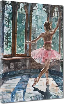 Produktbild von Abstrakt Ballerina Musik Tanzen Leinwandbild Wandbild Wanddeko: 90x120x2cm
