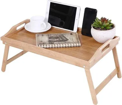 Produktbild von Klappbarer Laptop Tisch aus Bambus für Frühstück und Snack