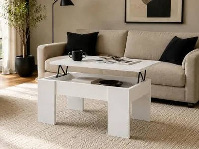 Produktbild von Höhenverstellbarer Couchtisch für Wohnzimmer. Abmessungen: 100 x 45 x 50 cm (Br