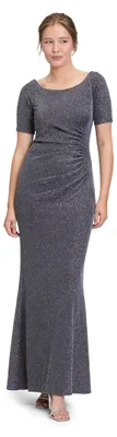 Produktbild von Vera Mont Damen Abendkleid im Glitzer-Look 46, Dunkelblau/Grau