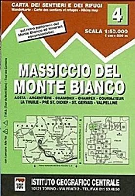 Image de Carta n. 4 Massiccio del monte Bianco 1:50.000. Carta dei sentieri e dei rifugi