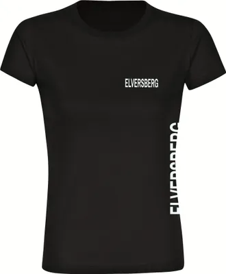 Produktbild von multifanshop Damen T-Shirt - Elversberg - Brust & Seite, schwarz, Größe M