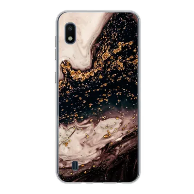 Produktbild von MuchoWow® Handyhülle Schutzhülle Hülle für Samsung Galaxy A10 Naturstein - Gold - Schwarz Silikon Softcase Handy Hülle - Schutzhülle