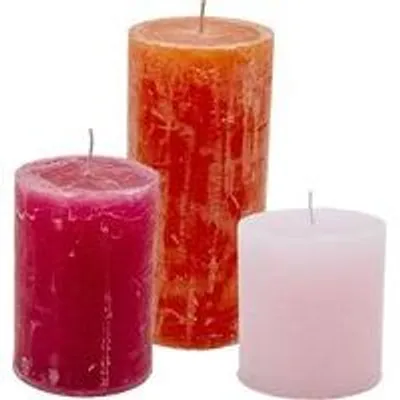 Cactula Stumpenkerzen-Set – Orange / Fuchsia / Lichtroze – 3 Stück