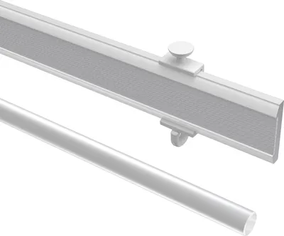 Produktbild von Interdeco Paneelwagen aus Aluminium mit Klettband / Paneltrack mit Beschwerung für Gardinenschienen und Innenlaufstangen Weiß, Typ Easyslide, 90 cm