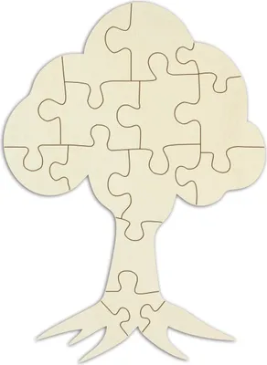 Produktbild von Personalisierbares Blanko-Holzpuzzle "Baum", zum selbst gestalten – 15 Teile, ca. 40 x 29 cm, leeres Puzzle aus unbehandeltem Holz inkl. Puzzlevorlage