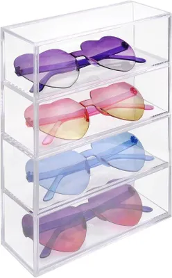Produktbild von Famanu Aufbewahrungsbox für Brillen mit 4 Schubladen - Brillenorganizer und Schmuckbox