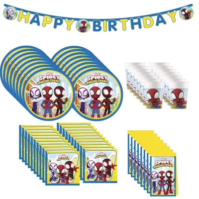 Produktbild von 61-tlg. Spidey & His Amazing Friends Party Set für Kindergeburtstag