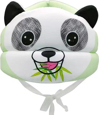 Produktbild von Kinderhelm aus weichem Stoff | Verstellbarer Helm für Babys | 6-60 Monate | Panda-Design
