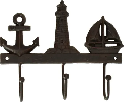 Produktbild von Anker, Leuchtturm und Boot Kleiderhaken aus Gusseisen