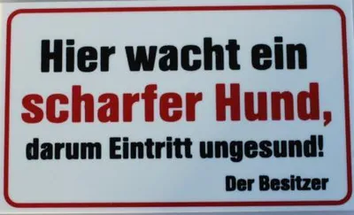 Produktbild von Schild Spaßschild - Hier wacht ein scharfer Hund...- Gr. ca. 8 x 5 cm - 308498/1