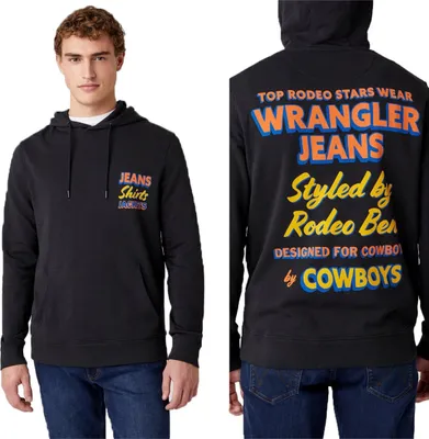 Immagine prodotto di WRANGLER uomo, felpa HOODIE, M, nero, maglione con cappuccio, , felpa con cappuccio