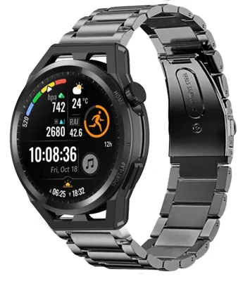Produktbild von Strap-it Huawei Watch GT Titanarmband (Graphit)