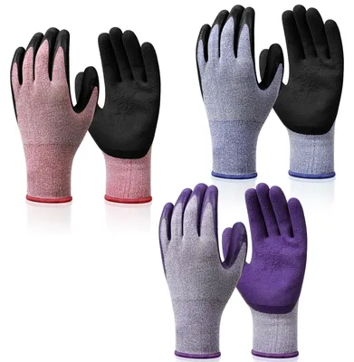 Produktbild von Gartenhandschuhe - Latexbeschichtet - Für Damen - 3 Paar