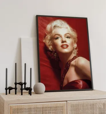 Produktbild von Poster Marilyn Monroe Millionär, groesse_poster:21x30 cm, groesse_rahmen:birke Passepartout 30x40 cm