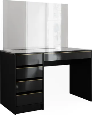 Produktbild von Schminktisch Vicco Sherry Schwarz/Gold 120 cm mit Spiegel, Model 47715