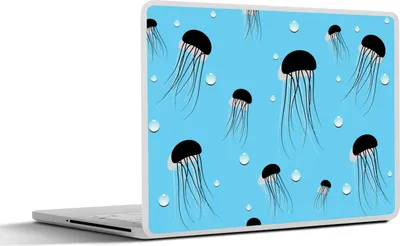 Produktbild von MuchoWow® Laptop Aufkleber Sticker Cover Quallen - Tiere - Muster 32.5x23.5 cm - Sticker für Laptop - Selbstklebend