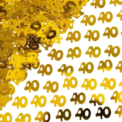 Goldene Konfetti-Folie 28g für 40. Geburtstag Tischstreu