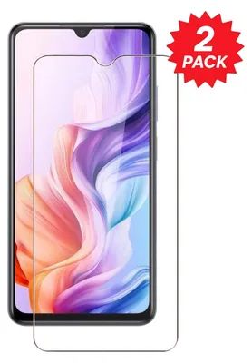 A screen protector for a smartphone is shown with a graphic overlay.