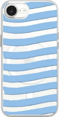 Image de Coque en silicone pour iPhone 16e, MagSafe, bleue, transparente