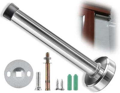 Produktbild von Famanu Türstopper aus Edelstahl – Wandmontage mit Gummipuffer, 15 cm
