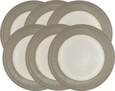 Produktbild von Greengate Alice Frühstücksteller warm grey 23 cm Set6