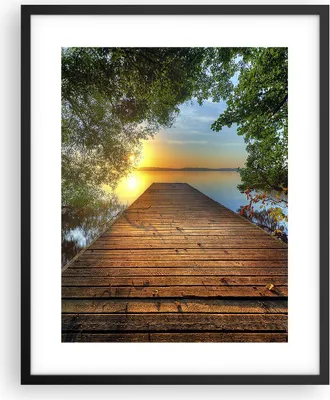 Produktbild von Gerahmtes Poster - Schwarzer Rahmen - Brücke See - 40x50 cm - Wand Bild - Wanddeko - Wandbilder - Kunstposter - Wandposter - Bilderrahmen - Bilder - Kunstdruck - Wandbild - P2BPA40x50-3528