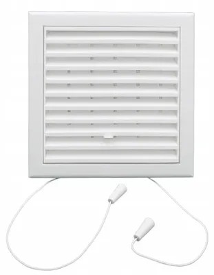 Produktbild von Lüftungsgitter - Quadratisch - Mit Regulierbarer Jalousie - Für Rohr Ø 150 mm - Aus PVC - Weiß